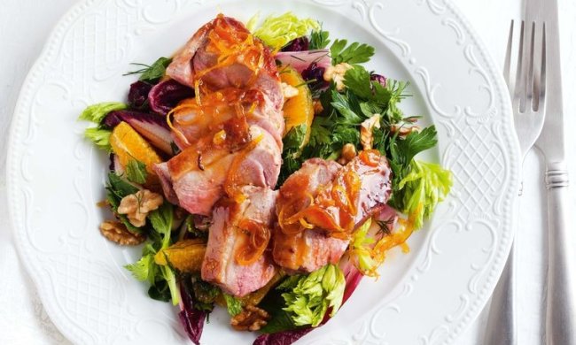 Рецепт ніжної качки з салатом із цитрусових