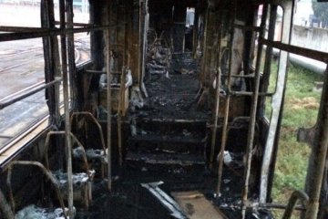 Трамвай вигорів дотла в столичному депо