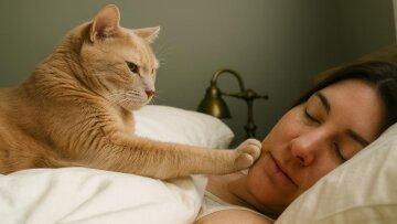 Кот будит хозяина