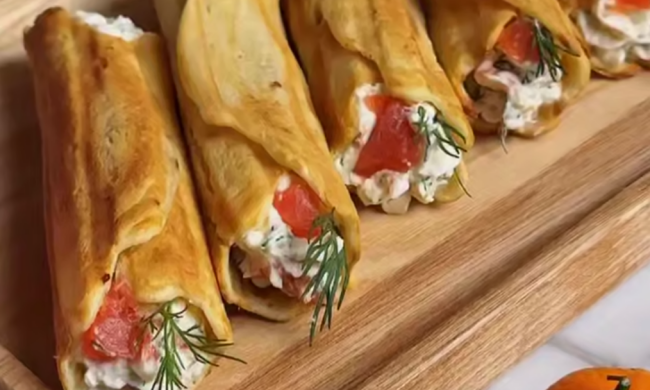 Сырные трубочки с рыбой, кадр из видео