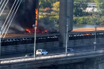 Атака на Южный мост в Киеве 1 октября, фото из соцсетей