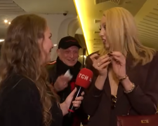 Оля Полякова та Вадим Буряковский, кадр з інтерв'ю