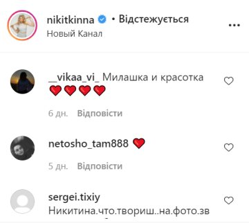 Коментарі, instagram.com/nikitkinna