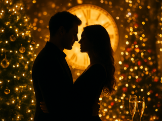 Влюбленная пара, Новый год, изображение: Знай.ua