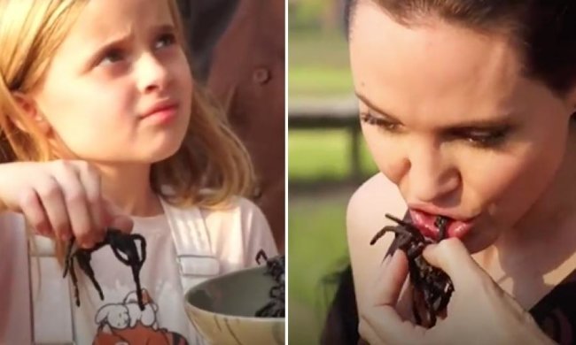 Джоли накормила детей тарантулами