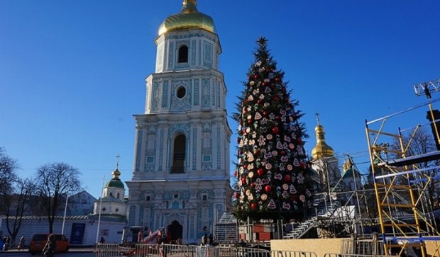 Главную елку украсили пряниками на 30 тысяч гривен (фото)