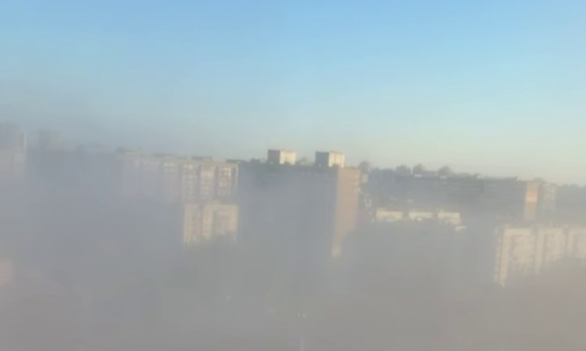 Смог в Києві після атак, кадр з відео