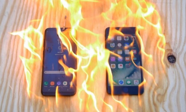 Galaxy S8 и iPhone 7 испытали огнем