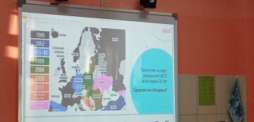 Пропаганда в российских школах, фото с Телеграмм канала Андрея Цаплиенко