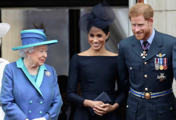 Королева Єлизавета II, Меган Маркл і принц Гаррі, фото: Getty Images