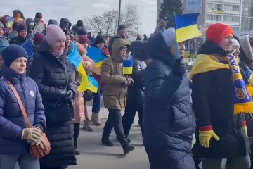 Митинг в Мелитополе, скриншот: Youtube