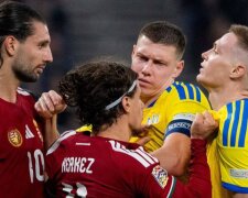 Стычка Собослаи и Цыганкова в матче Венгрия — Украина