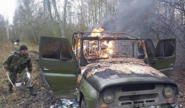 Как контрабандисты бежали и сожгли свое авто (фото, видео)
