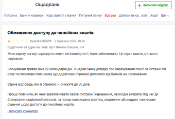 Жалоба на "Ощадбанк". Фото: скрин Минфин