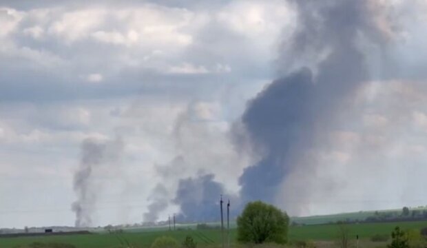 Білгород, пожежа військових складів. Фото: Telegram