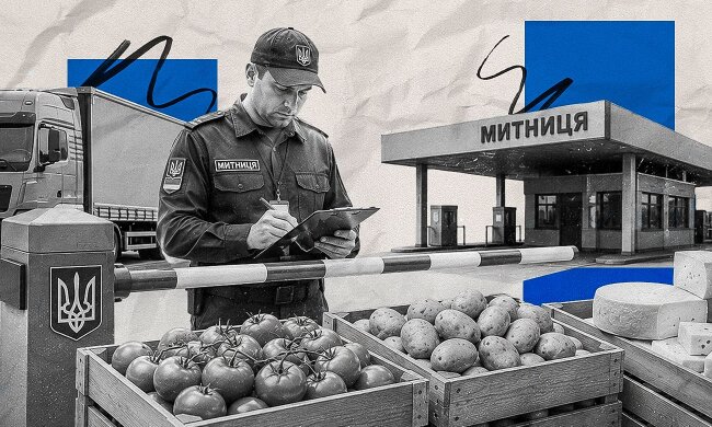 Иллюстрация: импорт продуктов в Украину, таможенный контроль