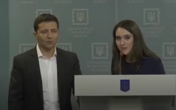 Володимир Зеленський і Юлія Мендель, скріншот: YouTube