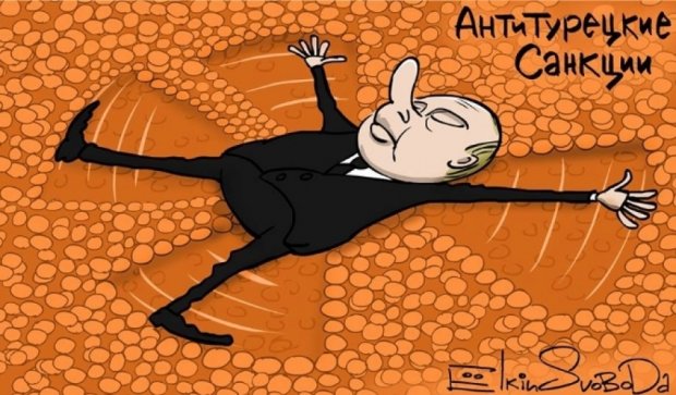 Карикатурист висміяв Путіна за знищення турецьких мандаринів