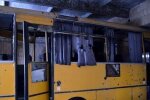 Автобус після обстрілу, фото: Facebook МВС України