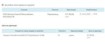 Закупівлі для військових по завищених цінах. Фото скріншот з Prozorro