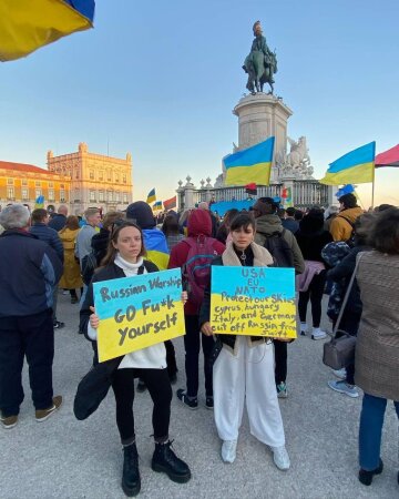 Мішель Андраде на мітингу в Лісабоні