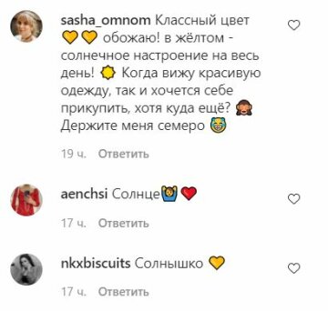 Комментарии к публикации, скриншот: Instagram