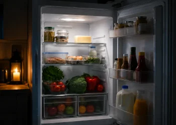 Холодильник із продуктами під час відключення світла