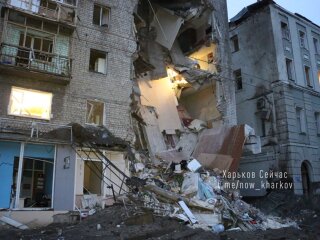 Зруйнований будинок у Харкові, фото: Telegram Харків зараз