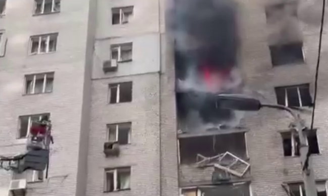 Последствия атаки рф по Киеву, кадр из видео
