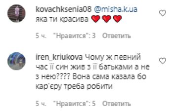 Комментарии, скриншот: Instagram (Мишина)