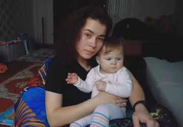 Настя з дочкою Софією, кадр з інтерв'ю