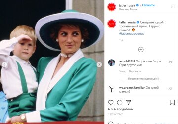 Принцесса Диана и Гарри, instagram.com/tatler