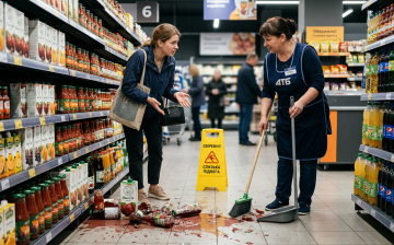 Випадково розбитий товар. Фото: згенероване ШІ