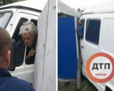 Водій-невдаха застряг головою у машині (ФОТО)