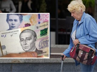 Пенсіонерка рахує гроші