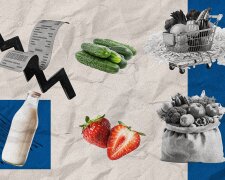Яйця та молоко в супермаркеті