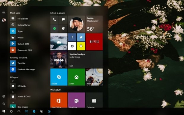 Концепт нового меню Пуск Windows 10 Project Neon виклали в мережу