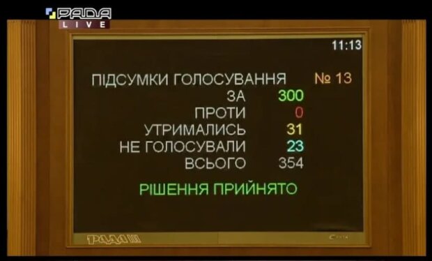 Рішення народних депутатів, скріншот: телеканал " Рада"
