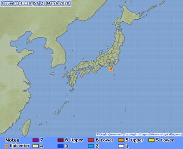 Землетрясение, фото Japan Meteorogical Agency