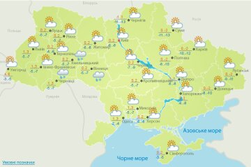 Карта погоди в Україні на 10 березня