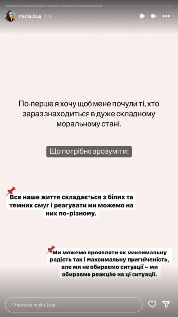 Ксения Мишина, скриншот: Instagram Stories