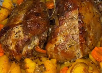 Індичі гомілки з овочами: фото скрін рецепту