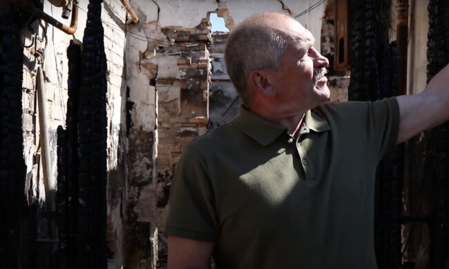 Уничтоженный дом ветерана, фото: скриншот из видео