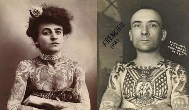 Ретро-тату на теле солдат и женщин 150 лет назад (фото)