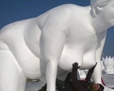 Литовські скульптори здивували формами сніжної "баби" (фото)