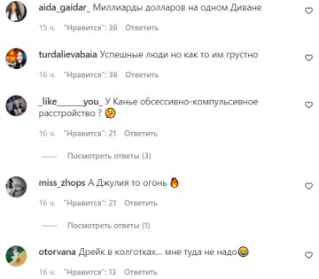 Коментарі на пост зі сторінки "peopletalk" в Instagram