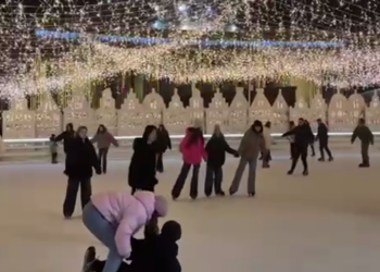 Украинцы, каток, кадр из видео