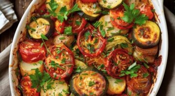 Греческая овощная запеканка: разнообразие цветов и вкусов на вашей тарелке, рецепт