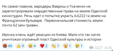 Публікація "Ирочка расскажет", скріншот: Telegram