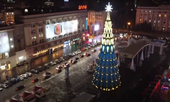 новогодний Харьков, скриншот из видео